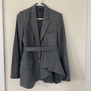 Theory ruffle asymmetric blazer with a belt - NWOT